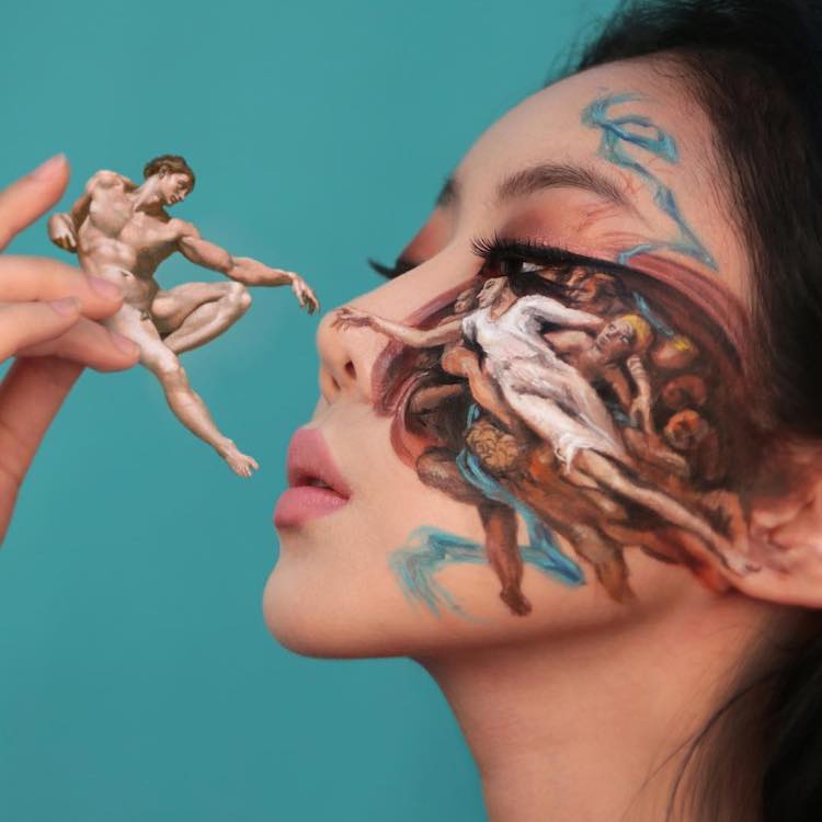 ilusiones ópticas con maquillaje por Dain Yoon