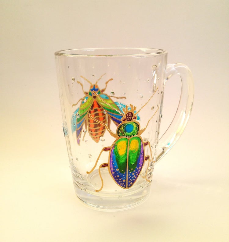 Hand-Painted Glass Mugs by ArtMasha