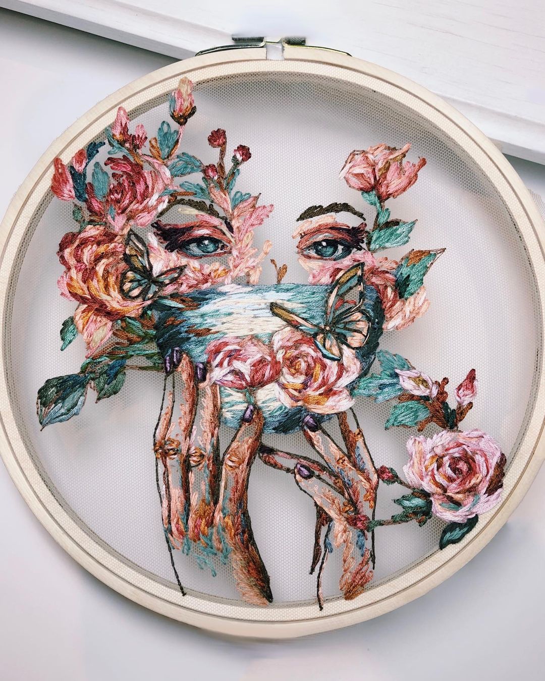 Ethereal Embroidery Creations Float Over Translucent Tulle Fabric