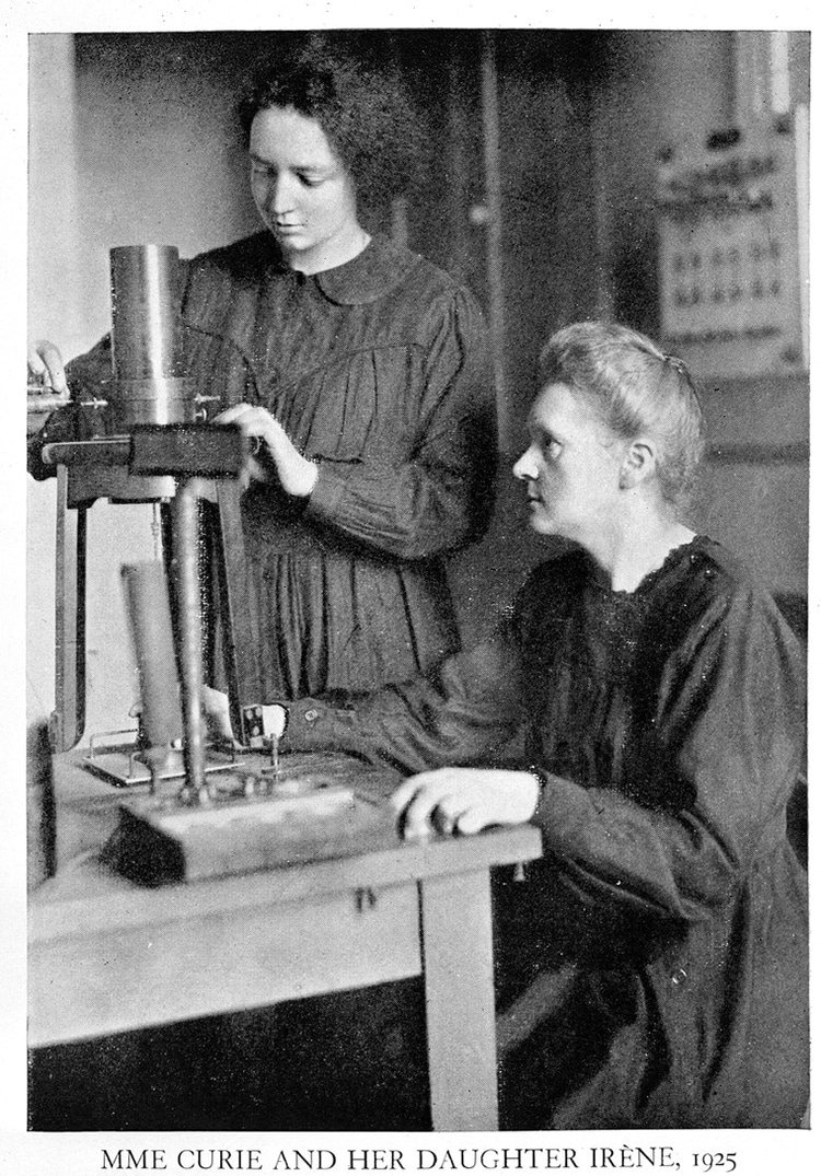 Marie Curie and Irene Curie