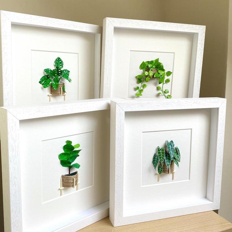 Plantas de papel en miniatura por Craftifact
