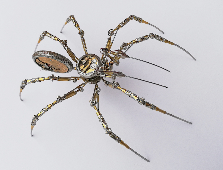 Steampunk Spider Made From Antique Watches by Peter Szucsy