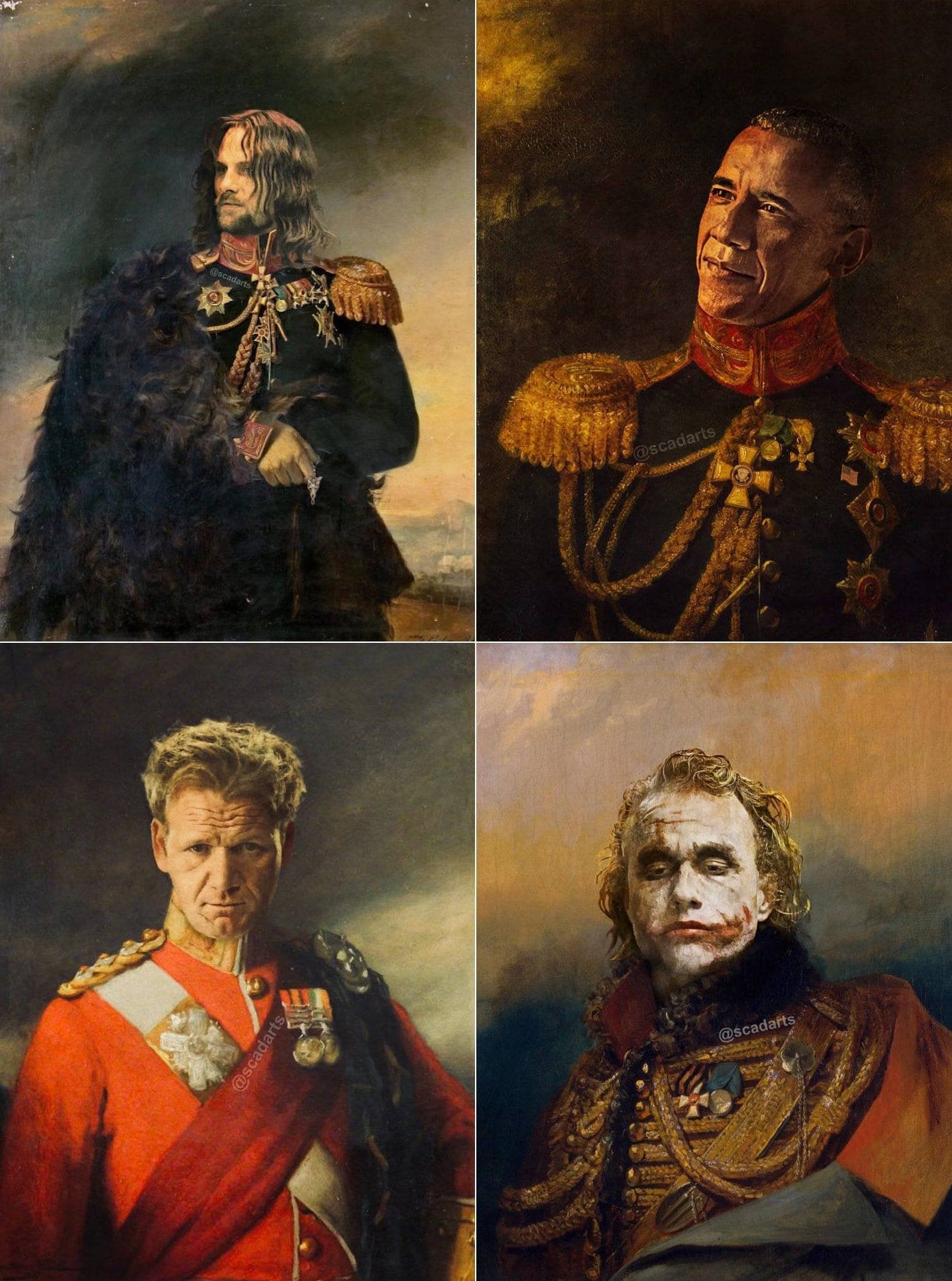 retratos militares de la cultura pop