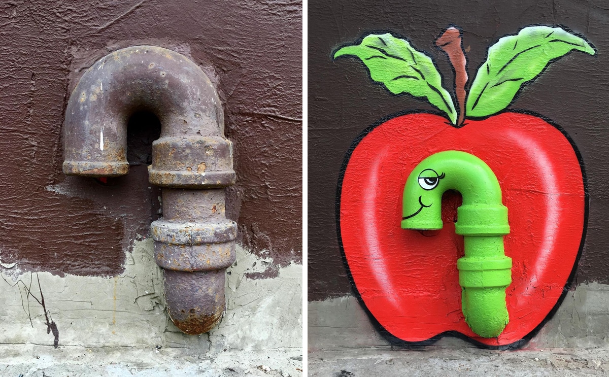 Obras de arte callejero por Tom Bob