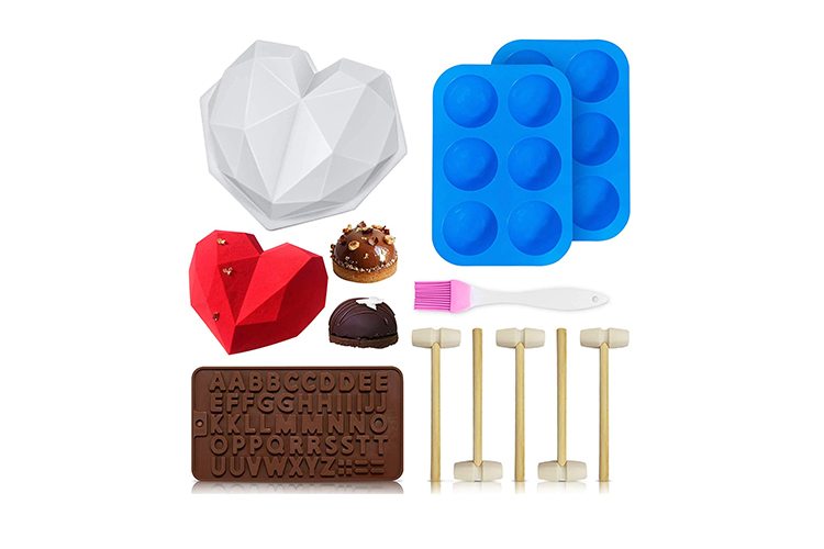 Kit de moldes en forma de corazón para bombas de chocolate