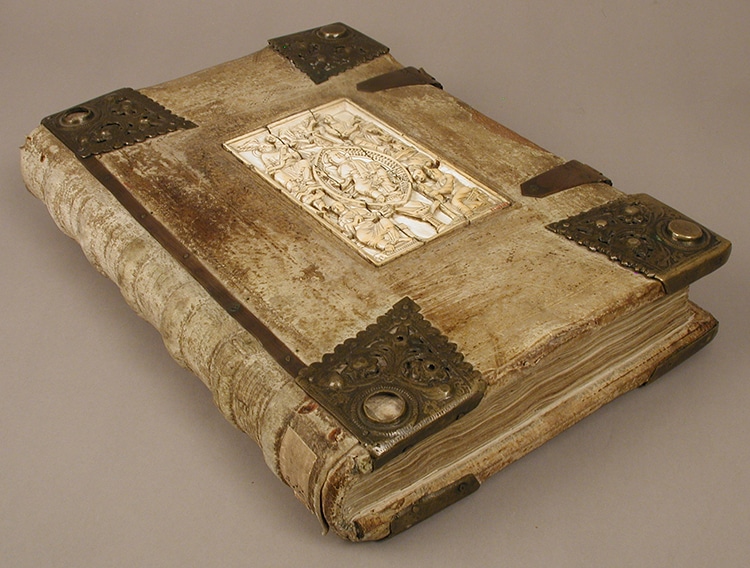 Ottonian german Medieval Manuscript Bound Vellum Plaque