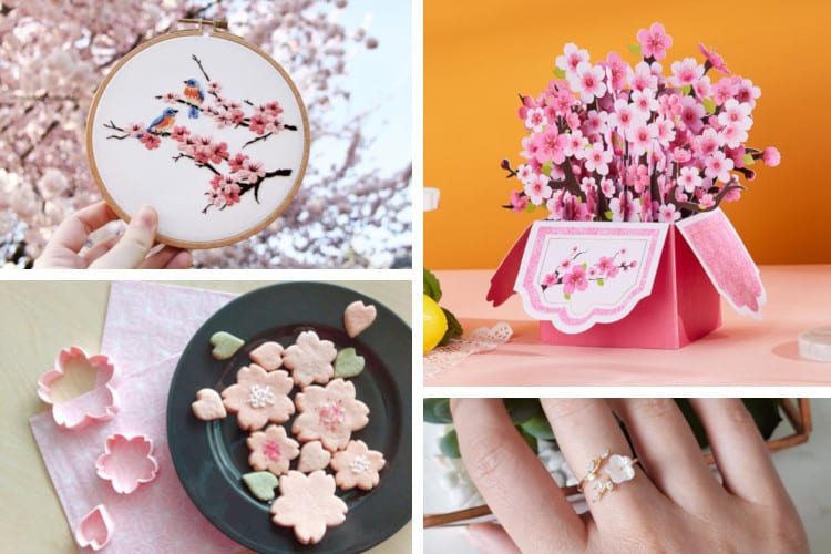 selection of cherry blossom-inspired gifts