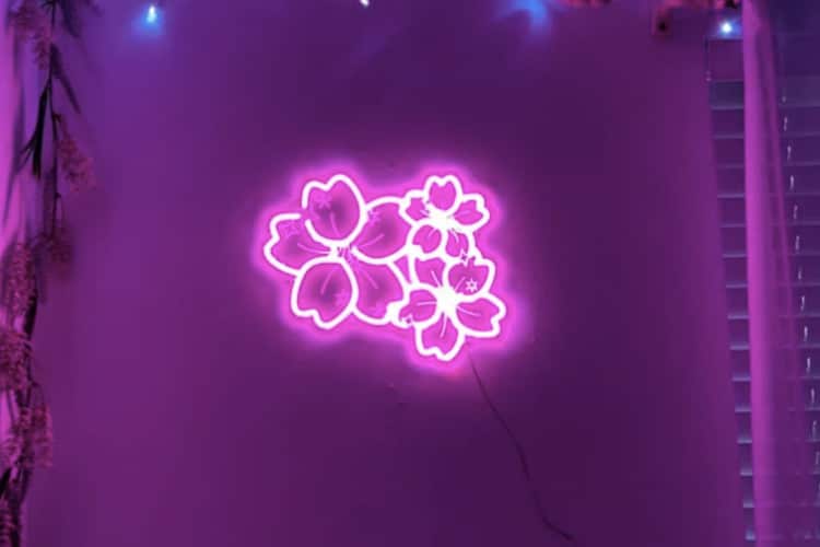 Cherry blossom pink neon sign