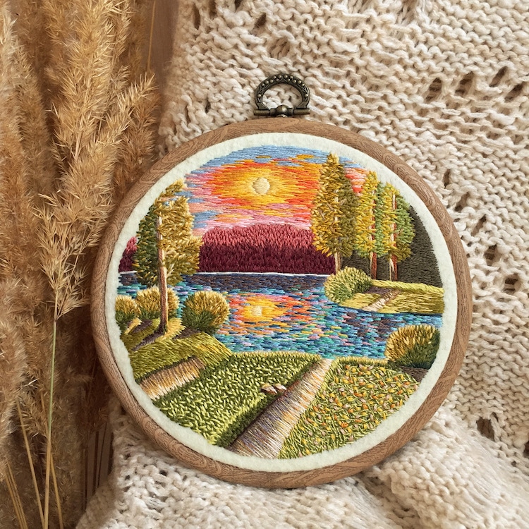 Embroidered Landscapes by MagicFromWonderland