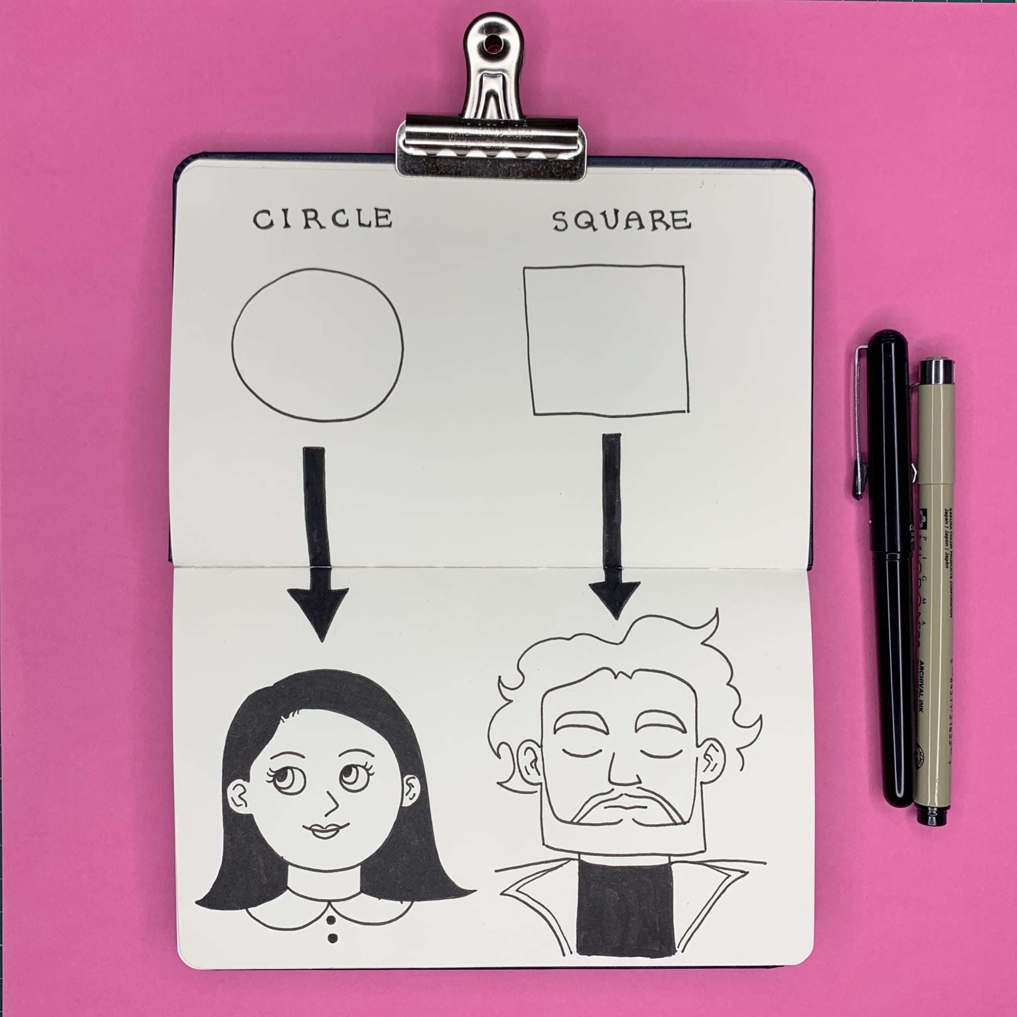 Aprende a dibujar personas y caricaturas con simples formas geométricas