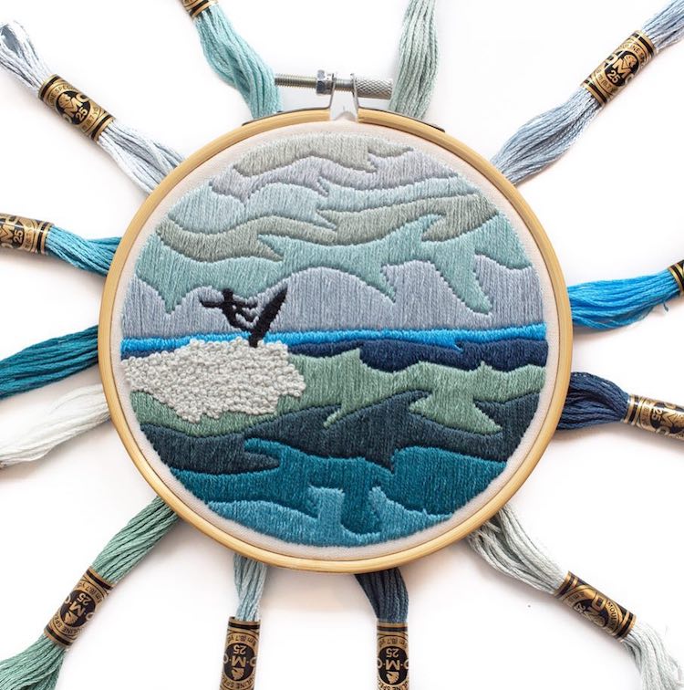 Colorful Nature Embroidery Art by Jen Ann Smith