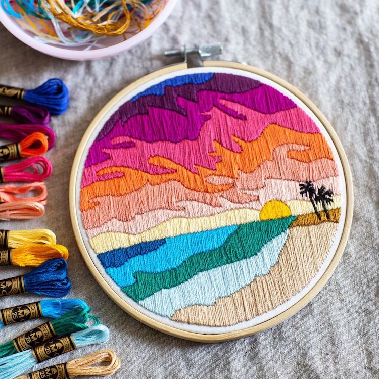 Colorful Nature Embroidery Art by Jen Ann Smith