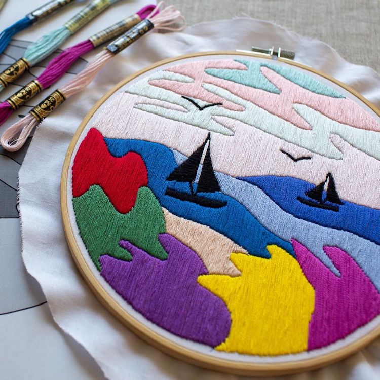 Colorful Nature Embroidery Art by Jen Ann Smith