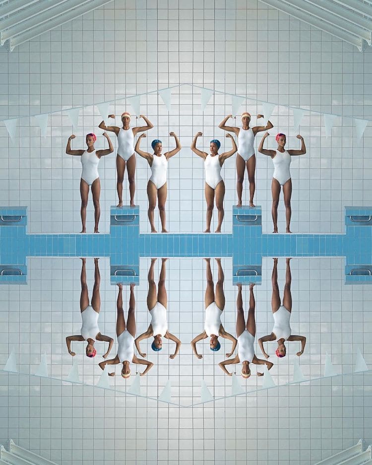Fotos de nadadoras en una piscina por Maria Svarbova