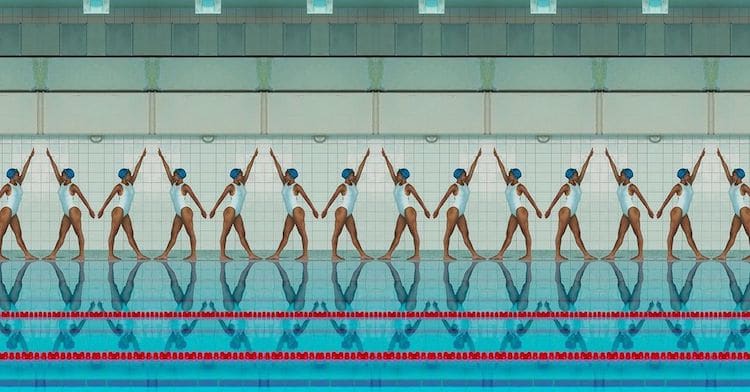 Fotos de nadadoras en una piscina por Maria Svarbova