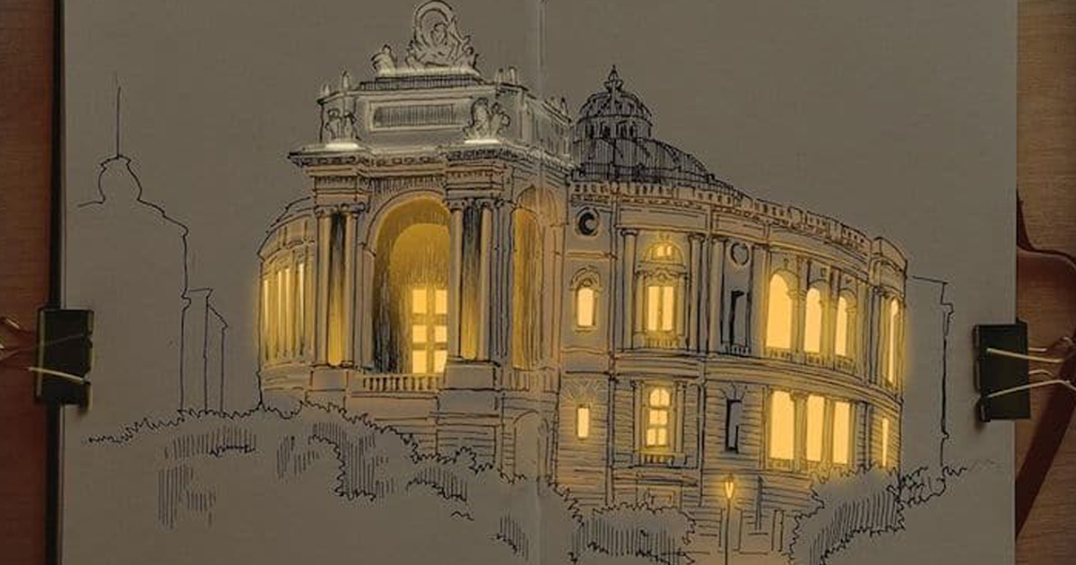 Artist Keeps the Lights On in Pen and Ink Drawings of Buildings