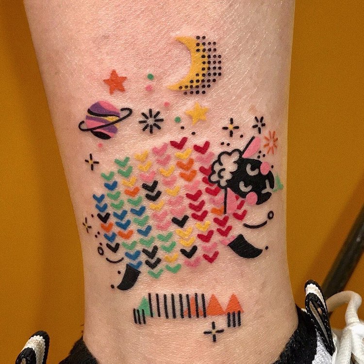 Abstract Animal Tattoos Look Like Characters From Comic Books