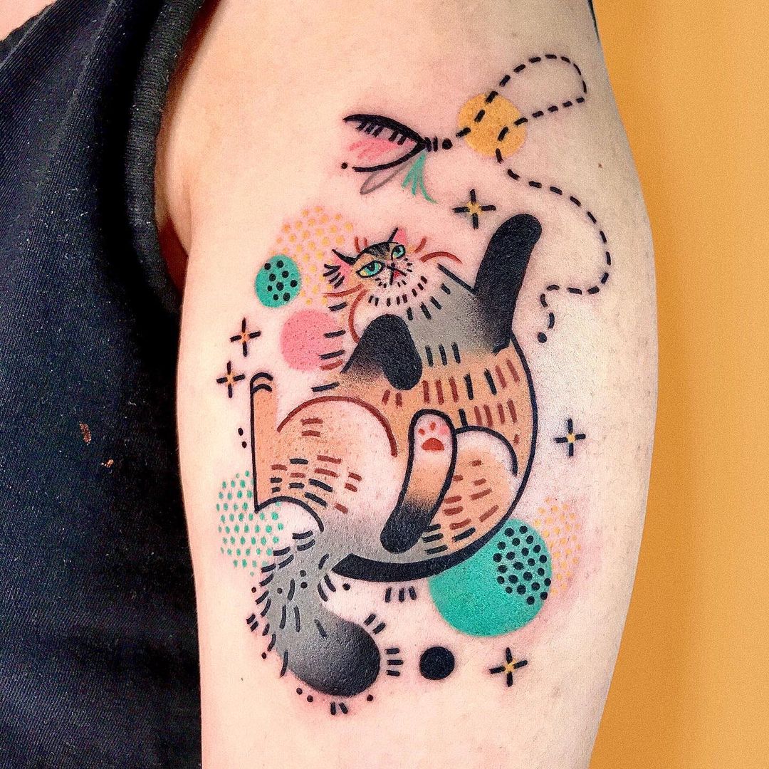 Tatuajes abstractos de animales por Hen