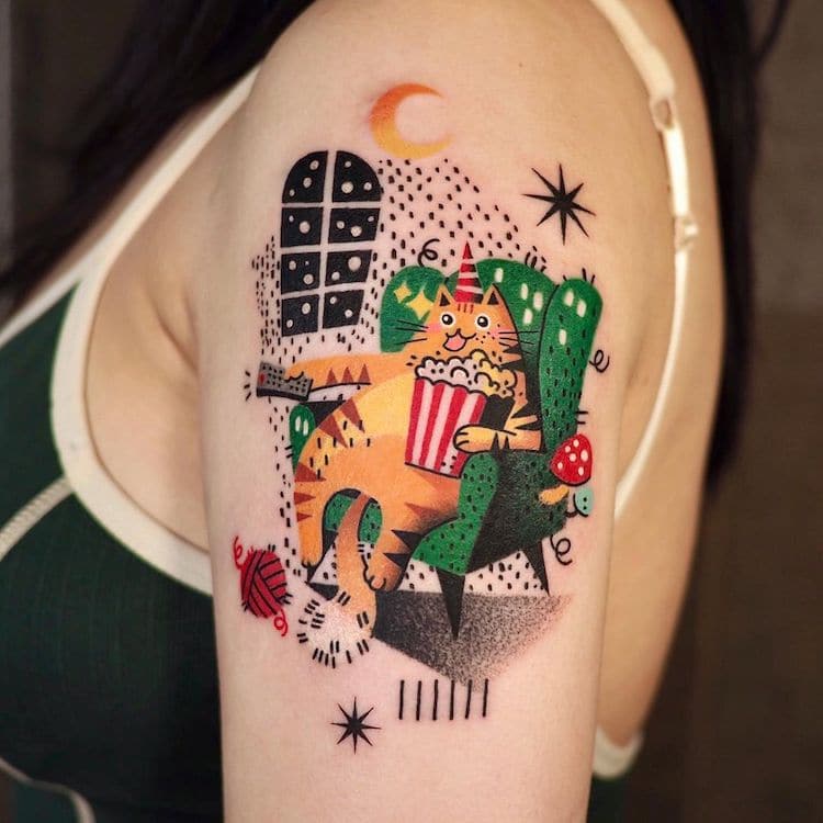 Abstract Animal Tattoos Look Like Characters From Comic Books