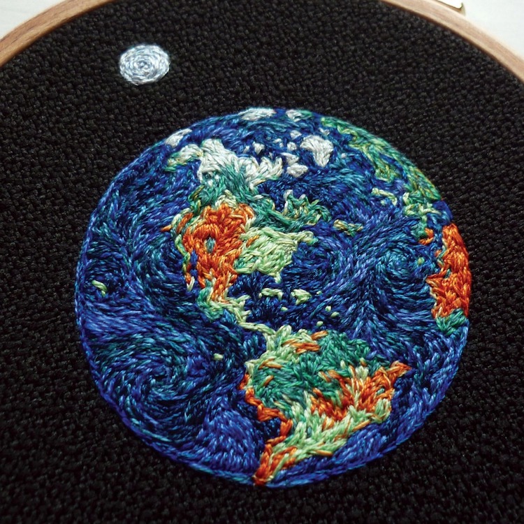 Space Embroidery Designs by Ophélie Trichereau