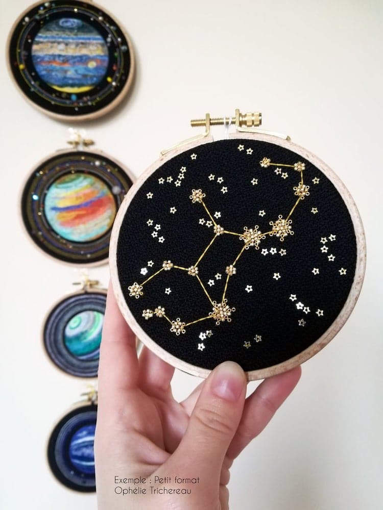 Space Embroidery Designs by Ophélie Trichereau