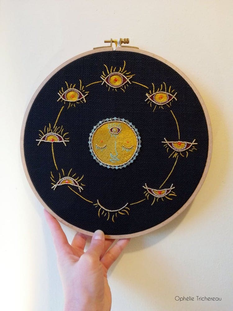 Space Embroidery Designs by Ophélie Trichereau