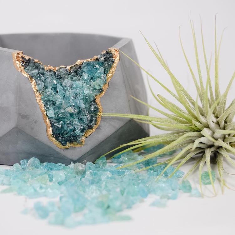 Geode and Concrete Succulent Planters and Candle Holders by Tal & Bert