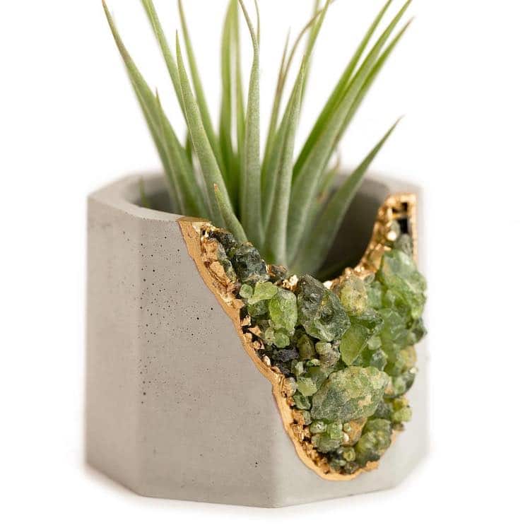 Geode and Concrete Succulent Planters and Candle Holders by Tal & Bert