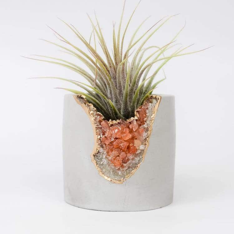 Geode and Concrete Succulent Planters and Candle Holders by Tal & Bert