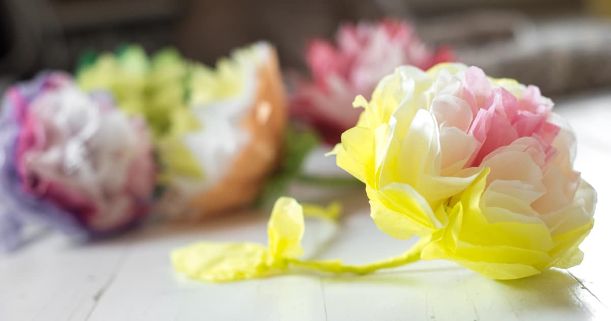 How to make tissue paper flower- super easy method/ easy birthday  decoration / wedding decoration 