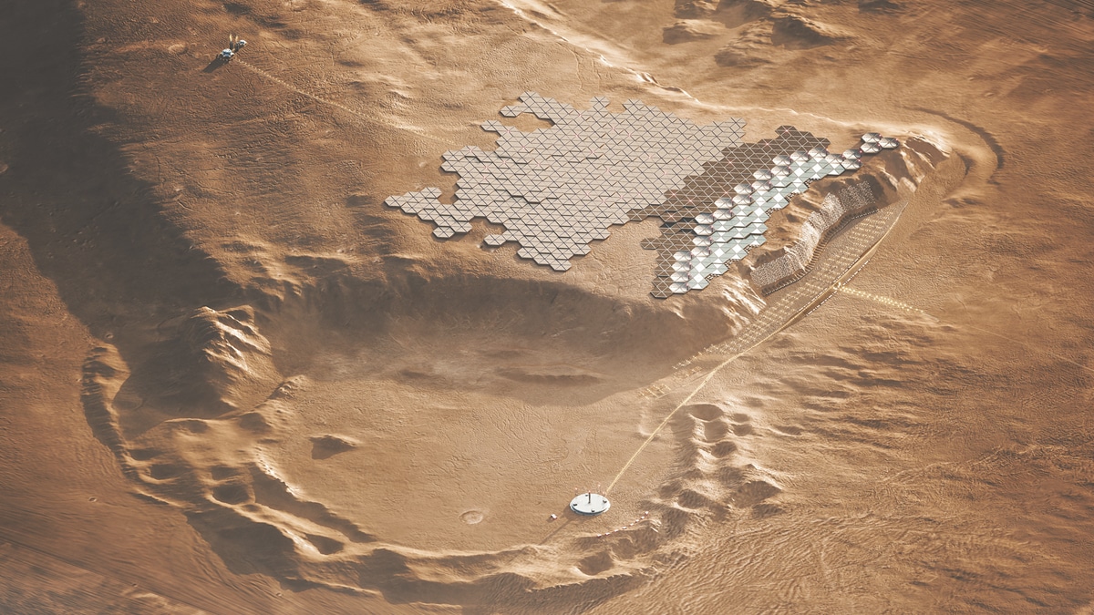 Aerial of Nuwa, a Mars City for One Million People by ABIBOO Studios