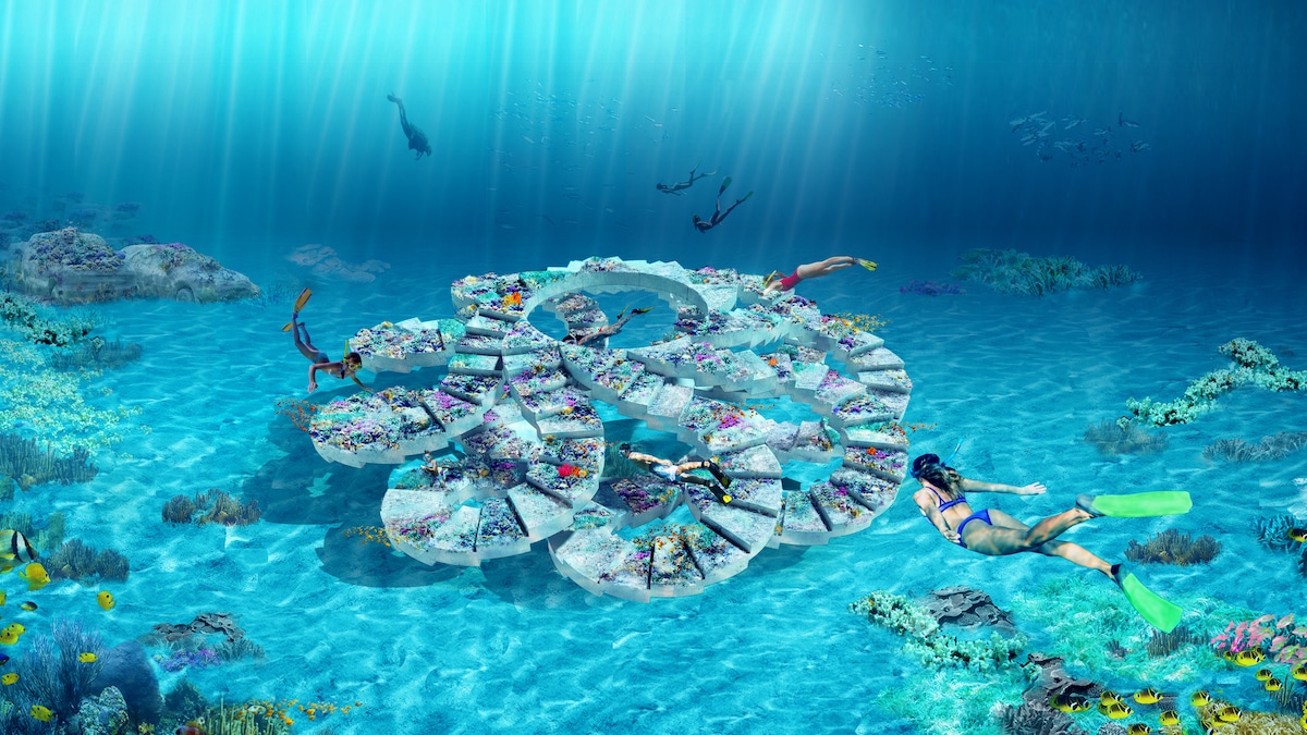 Le parc de sculptures aquatique créé par OMA