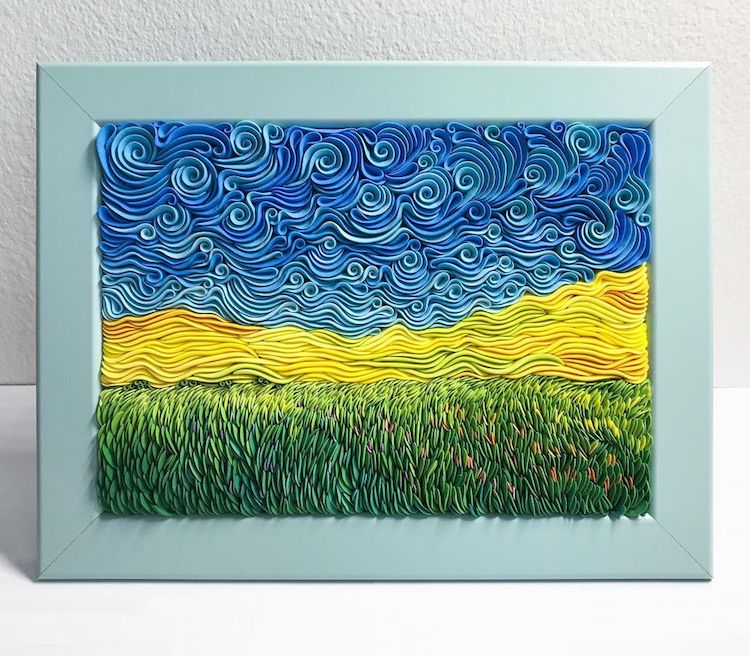 Artist Sculpts Polymer Clay into Colorful, Swirling Landscapes