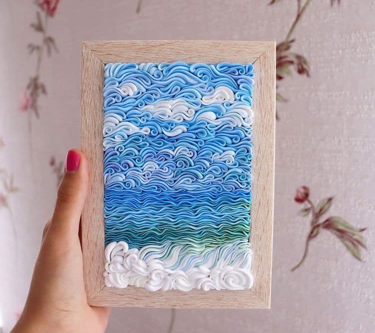 Artist Sculpts Polymer Clay into Colorful, Swirling Landscapes