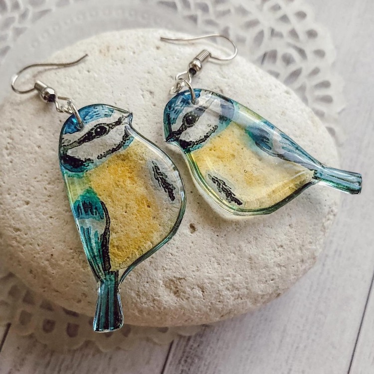 Bird Resin Earrings by Tomka Store