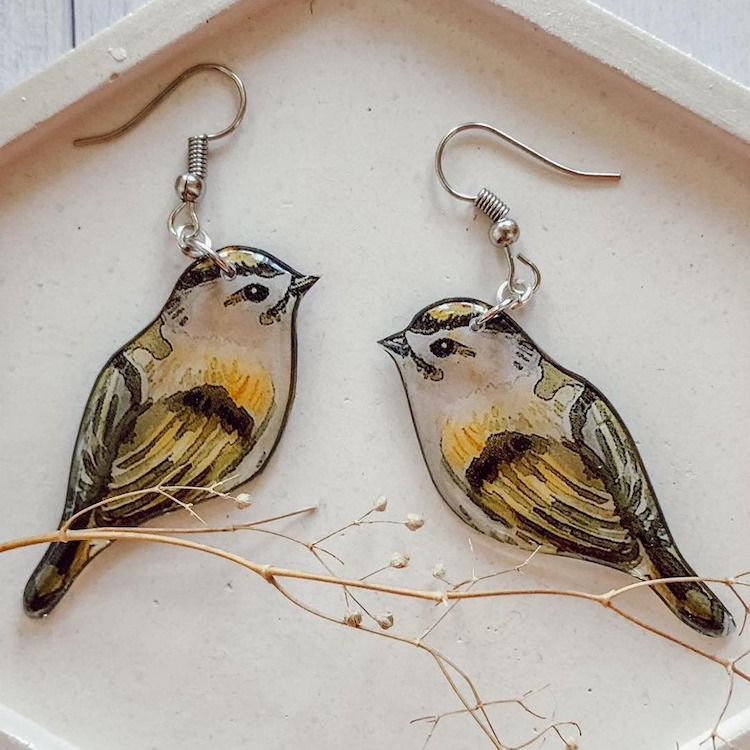 Bird Resin Earrings by Tomka Store