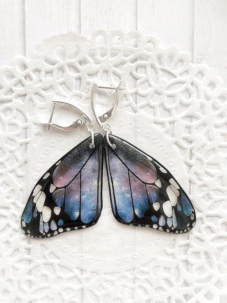 Butterfly Wing Resin Earrings by Tomka Store