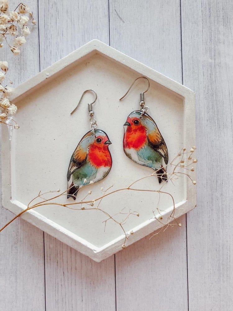 Bird Resin Earrings by Tomka Store