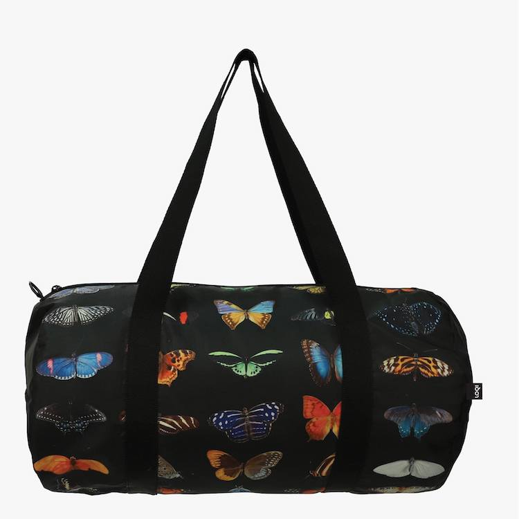 Recycled Taffeta Weekender Bag with Butterflies