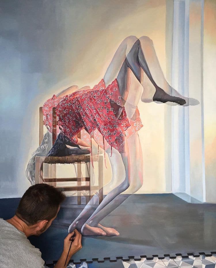 Double Exposure Paintings by Cristian Blanxer