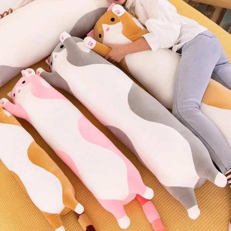 long soft cat pillow