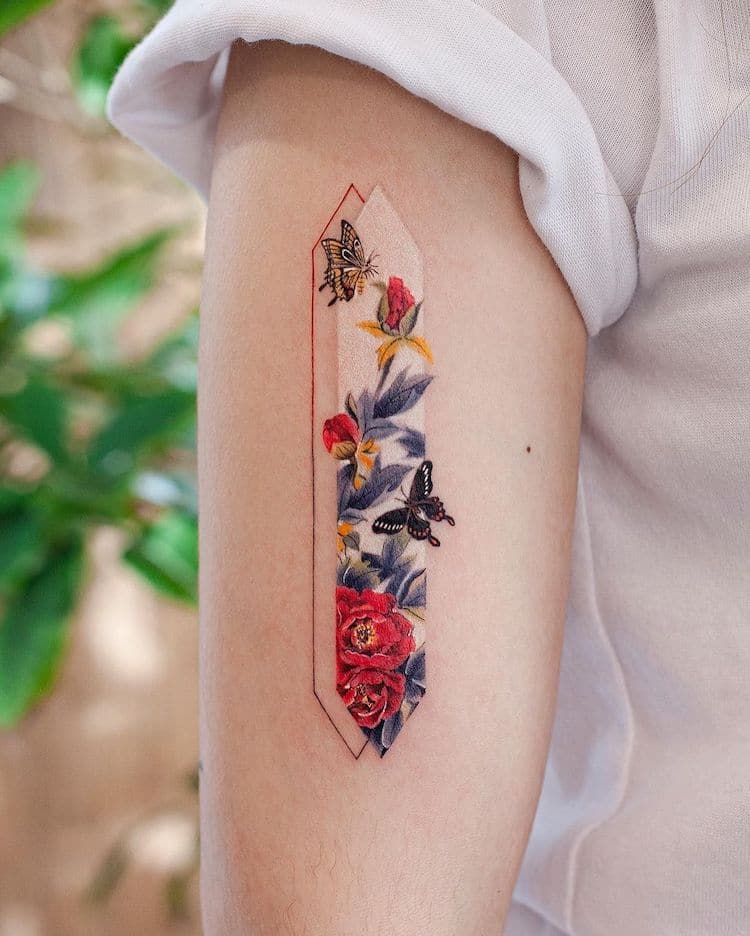Tatuajes rectangulares inspirados en el arte tradicional chino por Franky Yang