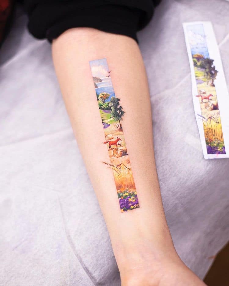 Tatuajes rectangulares inspirados en el arte tradicional chino por Franky Yang