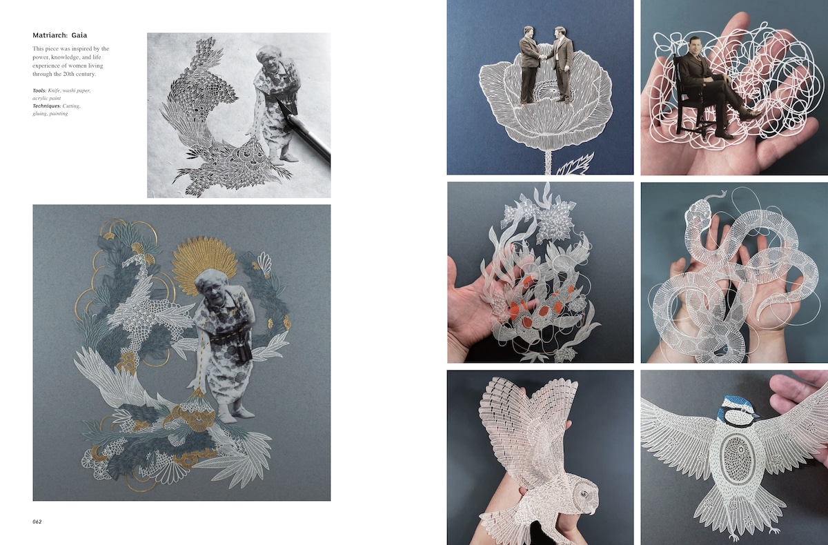 ilustraciones de libro de arte con papel