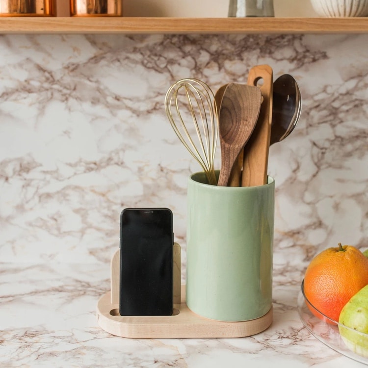 Ceramic Kitchen Utensil and Phone Holder