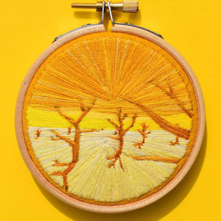 Rainbow Landscape Embroidery by Victoria Rose Richards