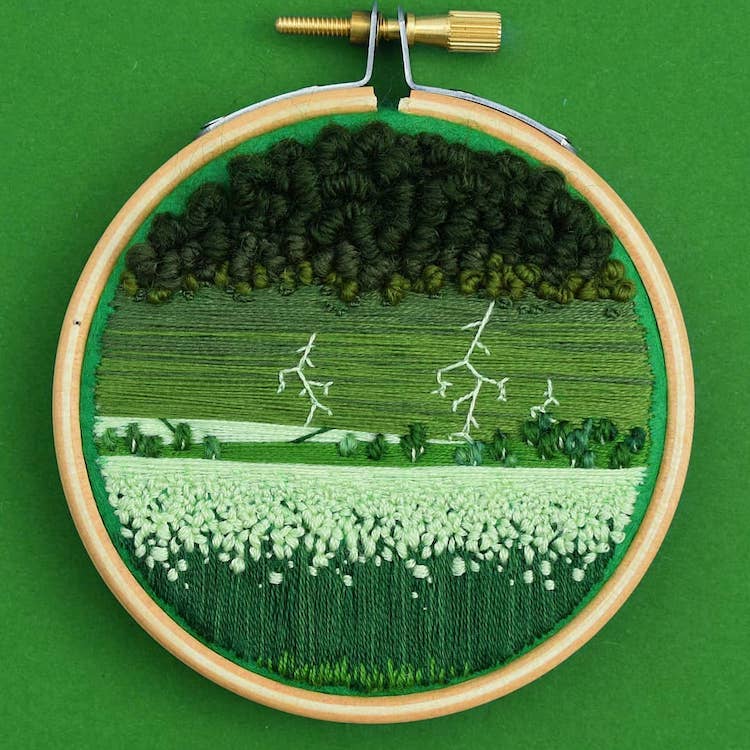 Paysages en broderies 3D par Victoria Rose Richards