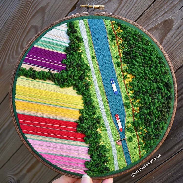 Paysages en broderies 3D par Victoria Rose Richards