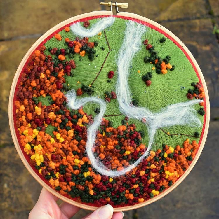 3D Landscape Embroidery by Victoria Rose Richards