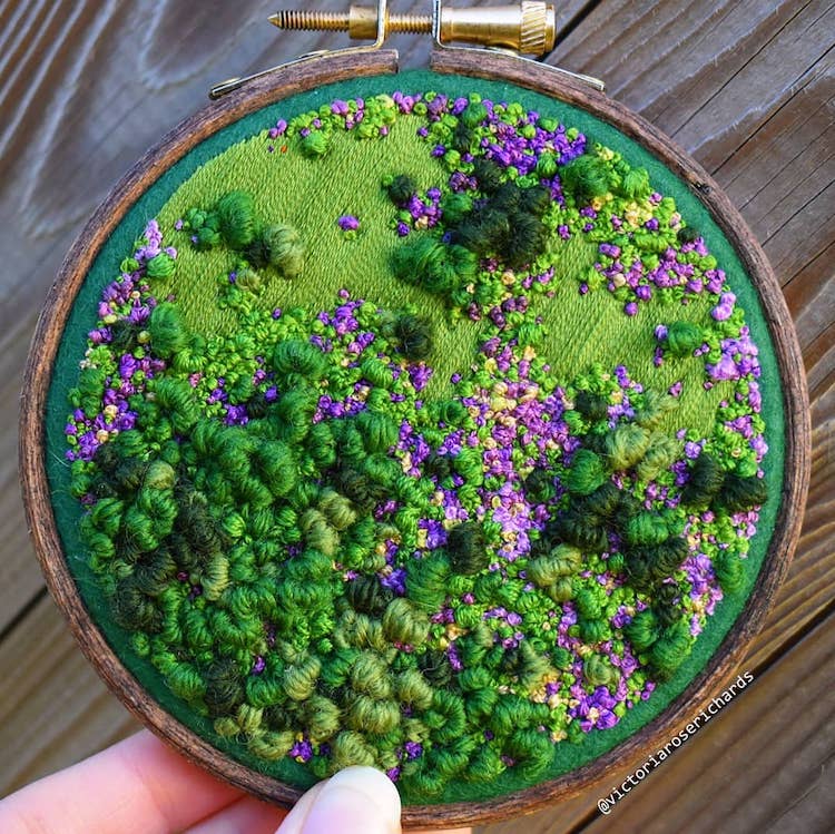 3D Landscape Embroidery by Victoria Rose Richards